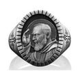 thumbnail image 4 of Handmade Sterling Silver Padre Pio Signet Ring For Men, Catholic Gift Jewelry,Protection Ring, Family Ring, Christian Gift, Gift For Her Him, 4 of 5