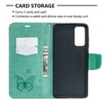 thumbnail image 5 of Allytech Galaxy S20 FE Case 5G, PU Leather Folio Flip Pretty Butterfly Embossed Hand Wrist Strap Foldling Kickstand Shockproof Cards Holder Wallet Case for Samsung Galalxy S20 FE 5G, Green, 5 of 5