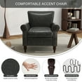 thumbnail image 4 of DREAMSIDEA Faux Leather Accent Chair Upholstered Armchair Morden Comfy Living Room Sofa Chair, Black, 4 of 6