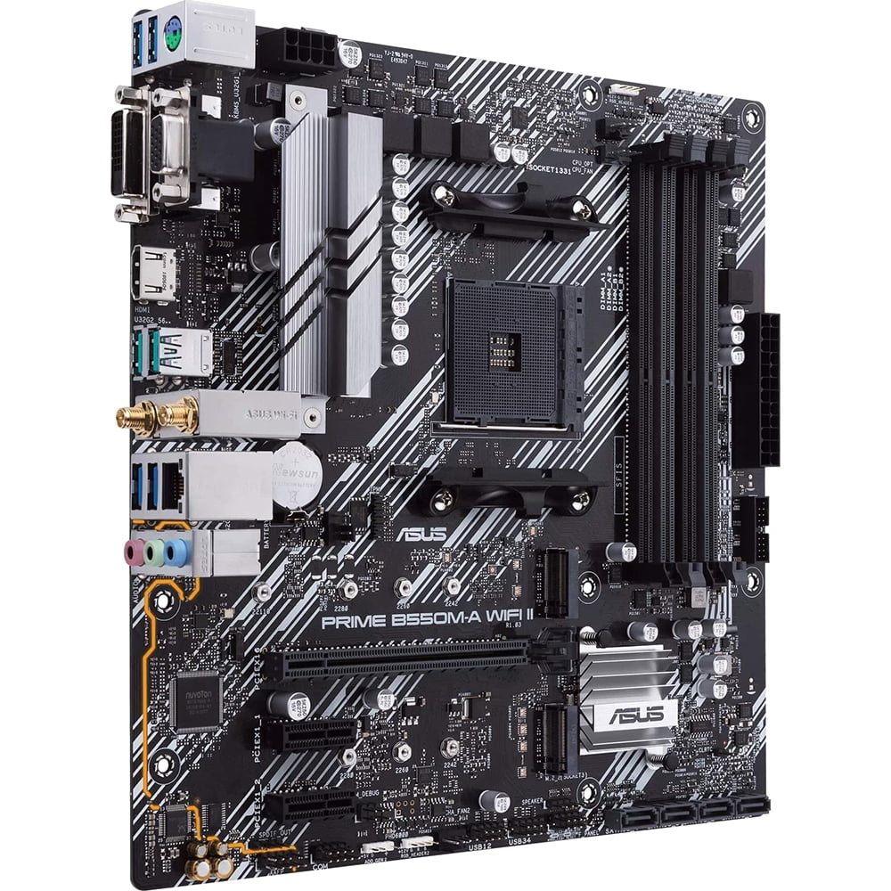 Asus Prime B550M-A WIFI II Desktop Motherboard - AMD B550 Chipset - Socket AM4 - Micro ATX (primeb550m-awifiii)