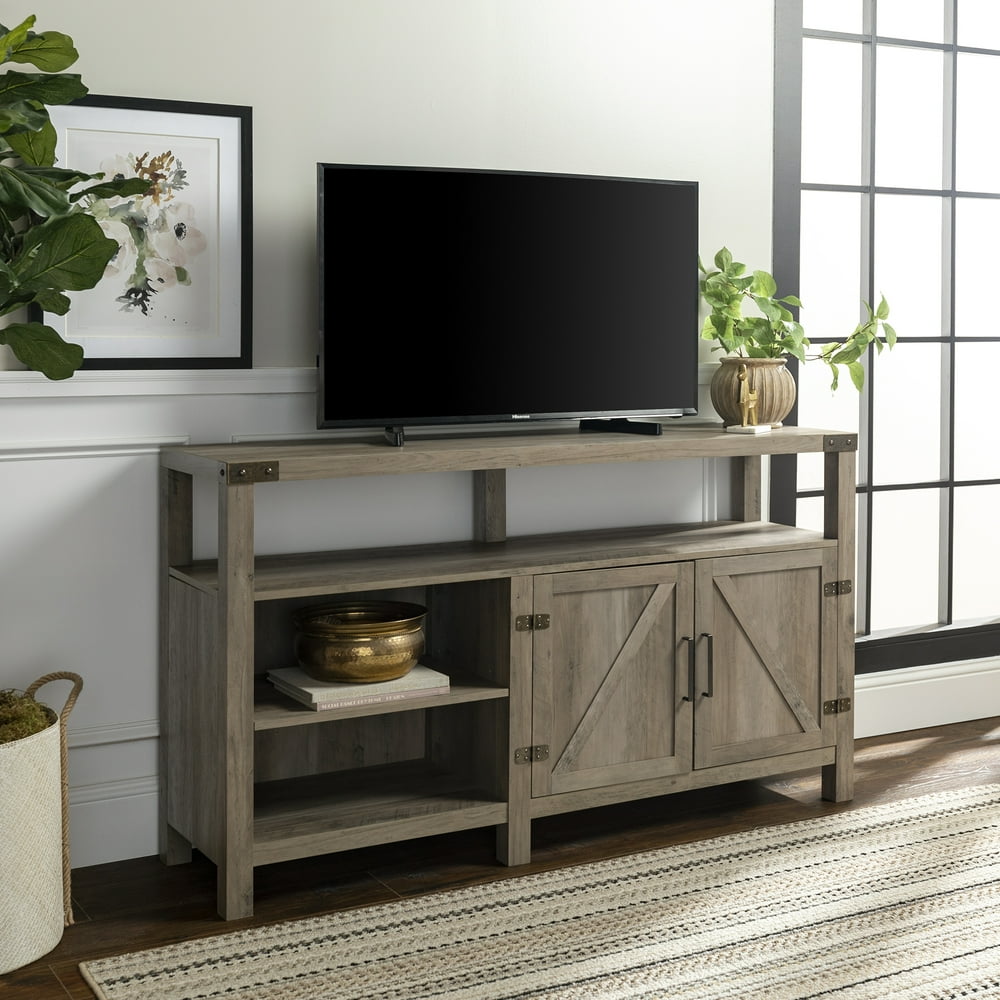 Manor Park Modern Farmhouse TV Stand for TVs up to 65", Grey Wash