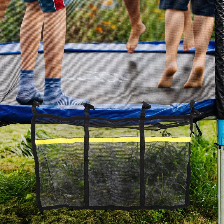 Upper Bounce Universal Trampoline Shoe Bag - 3-Pouch Mesh Organizer With Straps (48x27 Inches)