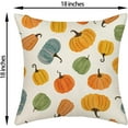 thumbnail image 2 of Fall Pillow Covers 18x18 Watercolor Colorful Pumpkin Print Decor Throw Pillows Case for Couch Autumn Harvest Thanksgiving Farmhouse Indoor Outdoor Decorative Cushion Cases for Sofa Bed Set of 2, 2 of 6