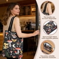 thumbnail image 5 of 2 Pack Canvas Tote Bag with Makeup Pouch Women Reusable Canvas Bag for Shopping Work Travel Vacation Grocery, 5 of 8