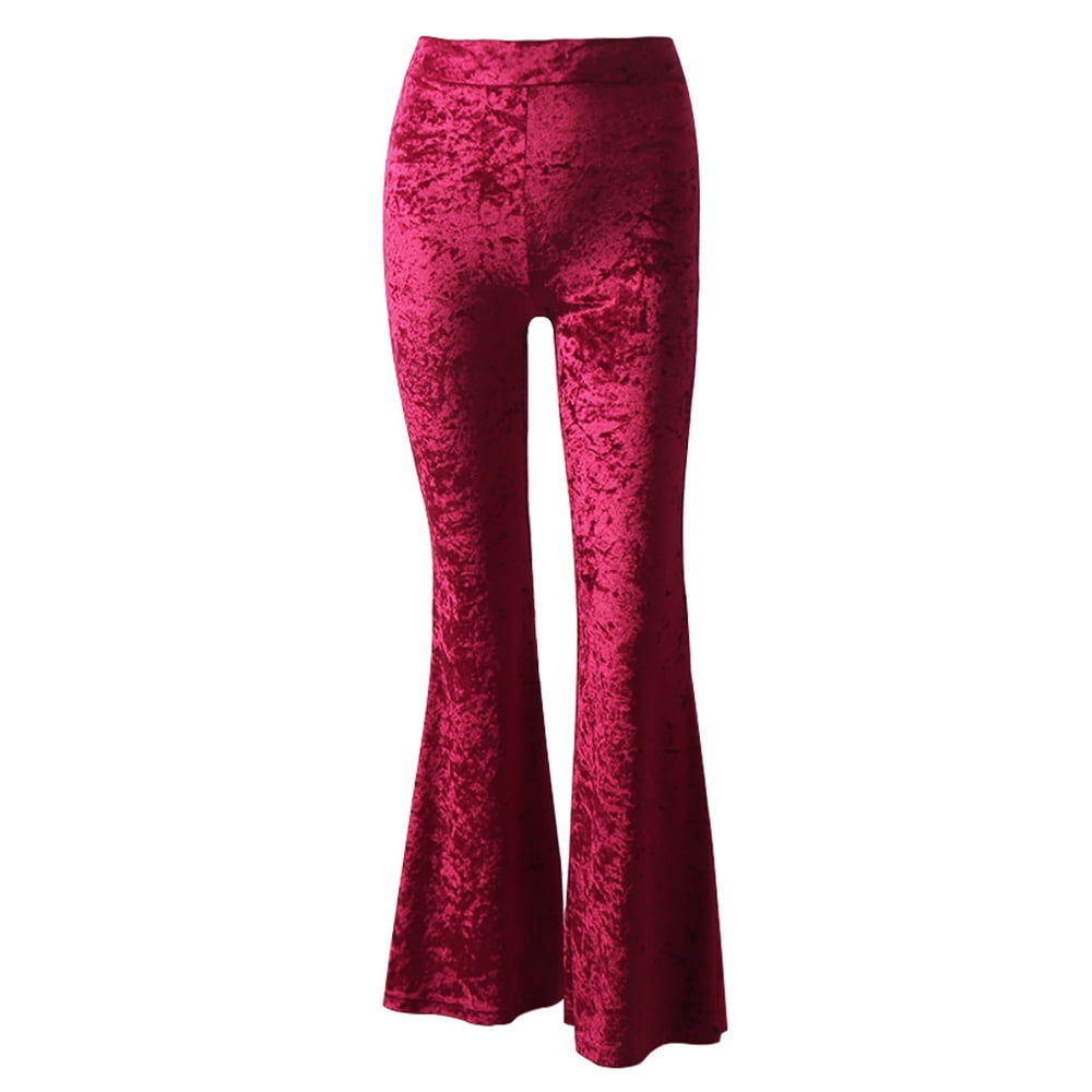 womens velvet bell bottoms