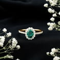 thumbnail image 6 of Rosec Jewels Lab Created Emerald Ring with Moissanite Halo for Women - 6X8 mm - AAAA Quality, 18K Yellow Gold, US 3.00, 6 of 9