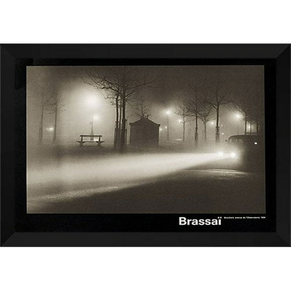 FrameToWall - Brassa Framed Art Print 40x28 "Brouillard, Avenue de l-Observatoire"
