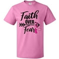 thumbnail image 3 of Inktastic Breast Cancer Awareness Faith over Fear with Pink Ribbon and Arrow T-Shirt, 3 of 5