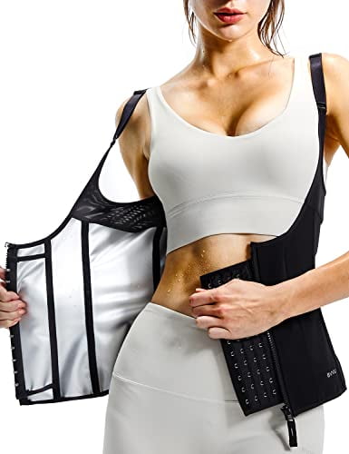BVVU Sweat Waist Trainer Trimmer for Women Lower Belly Fat Workout Corset Waist Cincher Sport Girdle Body Shaper 