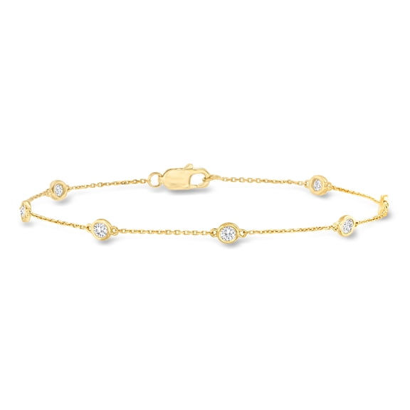 Ross-Simons 0.50 ct. t.w. Diamond Station Bracelet in 18kt Gold Over Sterling, Women's, Adult