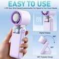 thumbnail image 5 of TNYXORIX Portable Handheld Personal Fan with Ice Cooler,Rechargeable 199 Speed Mini Table Pocket Fan 15000 RPM,up to 20Hrs Cooling,for Travel Outdoor,Office,Camping,Hiking-Purple, 5 of 8