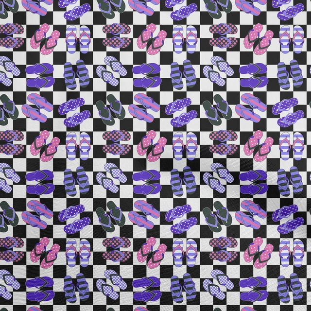 oneOone Rayon Black Fabric Beach Slipper Sewing Craft Projects Fabric Prints By Yard 56 Inch Wide