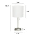thumbnail image 3 of Creekwood Home 19.5" Brushed Steel Table Lamp with USB Port, White Shade & LED Bulb, 3 of 6