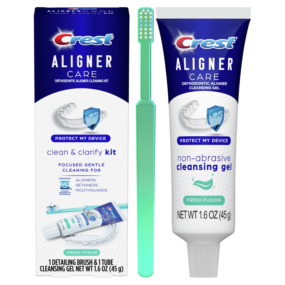 Crest Aligner Care Clean & Clarify Kit, Brush and Cleansing Gel for