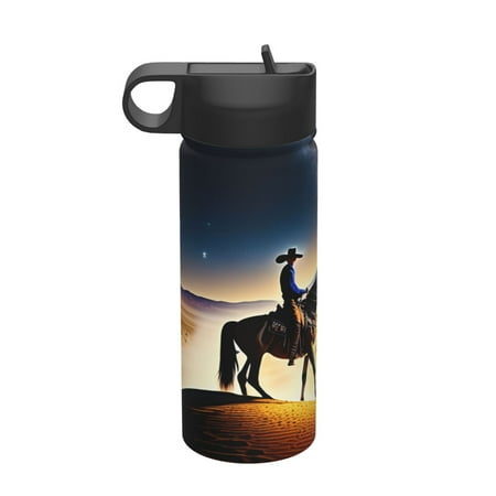 

Zeuib Azure Sky Western Desert Cowboy Print 18oz Sports Insulated Kettle Insulated Cups With Handle Sports Water Kettle Water Bottle Insulated