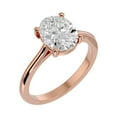 thumbnail image 2 of SuperJeweler 2 1/2 Carat Oval Shape Moissanite Solitaire Engagement Ring in 14 Karat Rose Gold, 2 of 6