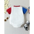 thumbnail image 3 of Baby Girl Boy 4th of July Outfit USA Oversized Short Sleeve Onesie Baby Bubbler Romper Independence Day Outfit, 3 of 9