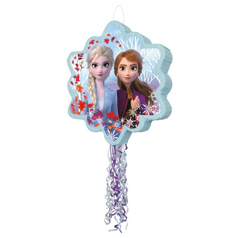 Multicolor Disney Frozen Birthday Pinata, Pull String, 21.75in x 19.25in 