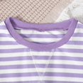 thumbnail image 6 of Annhoo Girls Striped Crewneck Sweatshirt Kids Long Sleeve Oversized Pullover Tops Fall Fashion Clothes 6-13 Years, 6 of 8