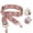 Flowers- Gold, variant on Adjustable Purse Strap for Crossbody, Women's Handbag - Red and Green Stripes- Silver Hardware