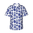 thumbnail image 1 of Fotbe Blue Vases Camisa Hawaiana para Hombre Unisex – Camisa Casual de Verano con Botones de Manga Corta de Algodón y Lino,Small, 1 of 7