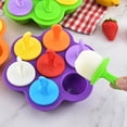 thumbnail image 5 of 7 Holes Silicone-made Ice Cream Mould DIY Pudding Tray Holder Reusable Ice Pop Maker Purple, 5 of 10