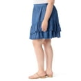 thumbnail image 3 of Jessica Simpson Women's Plus Maren Tiered Ruffle Mini Skirt, Sizes 0X-5X, 3 of 5