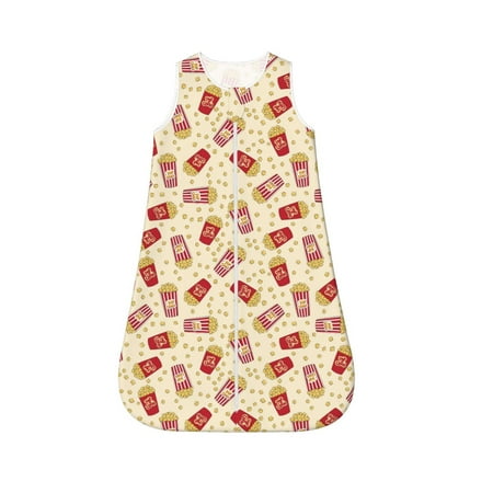 

Cauagu Cartoon Popcorn for Infant Wearable Blanket Unisex Girl Boy Swaddle Transition Sack - Newborn Essentials Sleep Clothes-Small