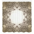 thumbnail image 2 of Ambesonne Ethnic Shower Curtain, Paisley Leaves Bohemian Art, 69"Wx84"L, Umber and Eggshell, 2 of 4