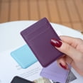 thumbnail image 5 of Feishell Cell Phone Card Holder Pocket for Back of Phone, Credit Card Case Stick on Cell Phone, Self Adhesive Phone Wallet Sleeve, Compatible with iPhone, Samsung, Android, All Smartphones,Darkpurple, 5 of 6