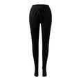 thumbnail image 6 of Letdown Women Footed Pants Winter Warm Footies Loungewear Bottom with Pockets Elastic Waist Thermal Pajamas Pant (Black,L), 6 of 9
