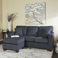thumbnail image 5 of OSP Home Furnishings Russell Sectional in Navy fabric with 2 Pillows and Coffee Finished Legs, 5 of 6