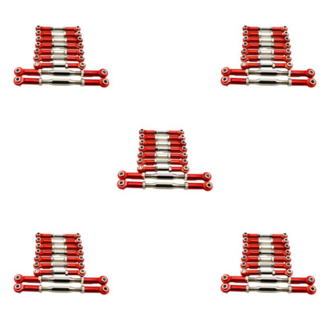 maskred 9Pcs / Set 9Pcs Tige de Traction de Direction Servo Lien pour 1/10 WLtoys K949 Contrôle Rouge 5Set