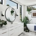 thumbnail image 2 of Moose Modern 2-Light Black Dimmable LED Wall Sconces with Frosted Glass Shades, Set of 2, 2 of 7