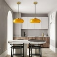 thumbnail image 6 of Arturesthome Ceiling Light Fixture Glass Lampshade Pendant Light with Brass Cover Amber Glass Hanging Lamp Vintage Yellow Glass Semi Flush Mount Ceiling Light for Princess Room Cloakroom, 6 of 13