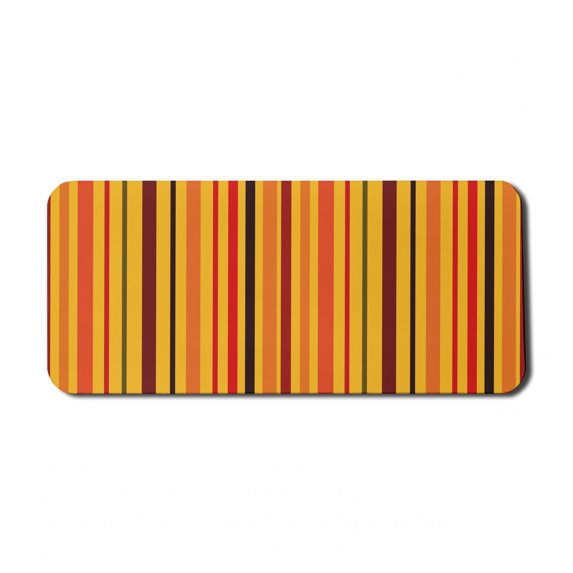 Abstract Computer Mouse Pad, Vertical Colorful Straight Lines Geometric Vibrant Stripes Design, Rectangle Non-Slip Rubber Mousepad X-Large, 35" x 15", Orange Marigold Burgundy, by Ambesonne