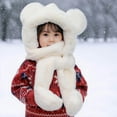 thumbnail image 5 of PuSpu Girls and Boys's Hats Winter Adding Fleece Warmth Scarves And Gloves Integrated Keep Warm Three-piece Set, 5 of 5