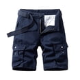 thumbnail image 2 of Homeyce Men's Stretch Cargo Shorts Elastic Waistband Drawstring Short Military Outdoor Breathable Hiking Fishing Big & Tall Camo Cargo Pants with Multi Pockets Quick Dry Bermuda Short,Blue L, 2 of 5