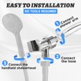 thumbnail image 3 of Plastic Shower Head Holder for Hand Held Showerhead Adjustable Shower Arm Mount for Connecting Shower Arm and Shower Hose，ABS Bracket with Stainless Steel Swivel Ball Joint Connect(Chrome), 3 of 4