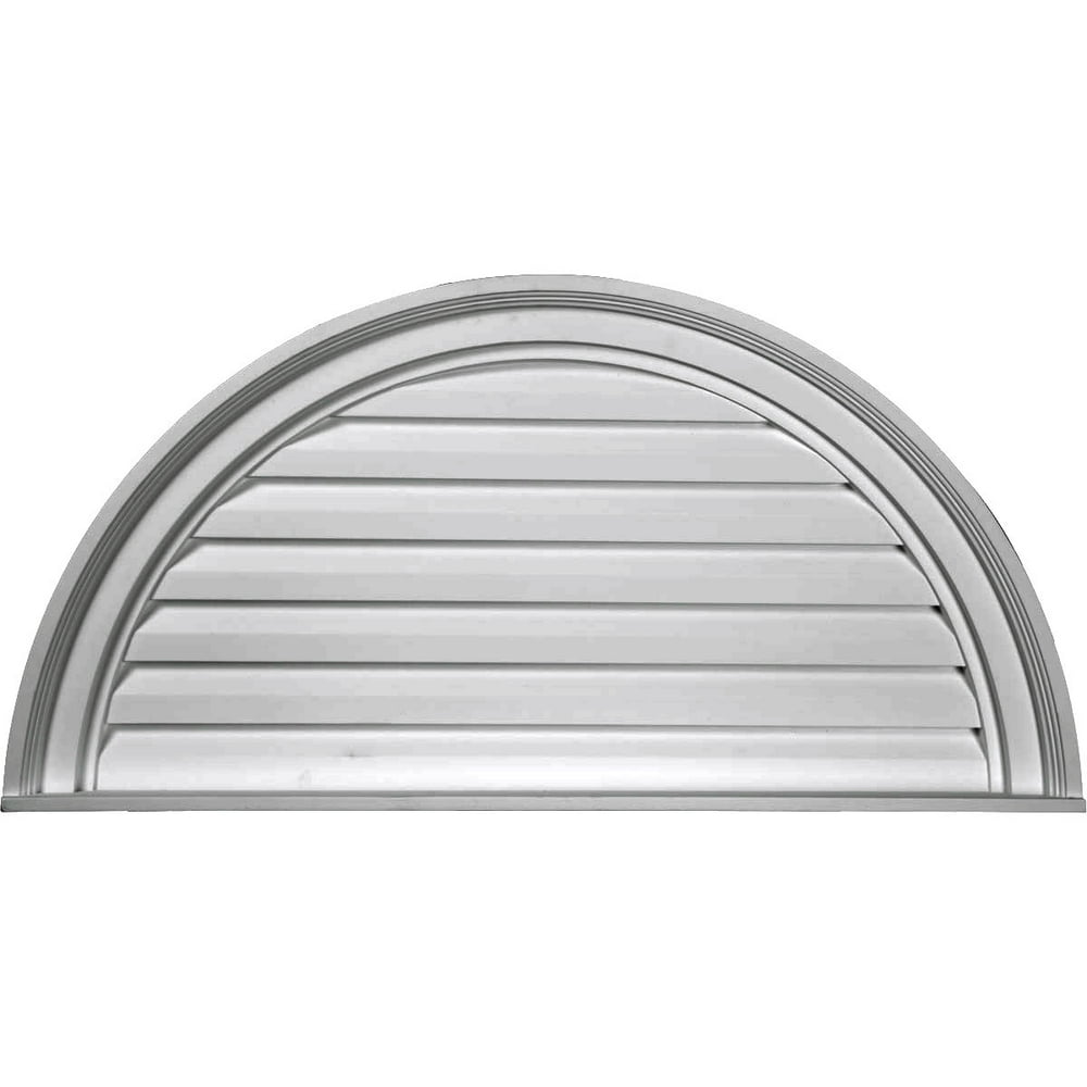 32"W x 16"H x 2 1/4"P, Half Round Gable Vent Louver, NonFunctional