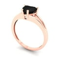 thumbnail image 2 of 1 ct Heart Cut Natural Onyx Solitaire 18K Rose Gold Womens Engagement Ring, 2 of 5