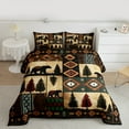 thumbnail image 2 of jejeloiu Wild Bear Bedding Comforter Set,Jungle Animal Twin Comforter Sets,Retro Aztec Geometric Bedding Set For Boys,Microfiber Bedroom Decor Reversible,2-Piece, 2 of 8