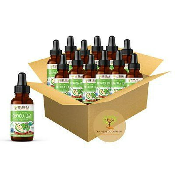 Graviola Soursop Leaf Extract Liquid – 12/1oz Bottles - Organic - Cell ...