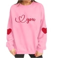 thumbnail image 5 of Women's Valentine's Day Printed Long Sleeve Round Neck Sweatshirt With Heart Designs, 5 of 9