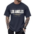 thumbnail image 7 of Ankishi Los Angeles California T Shirt Men Vintage Short Sleeve Oversized Crewneck Cotton Graphic Tees for Streetwear, 7 of 7