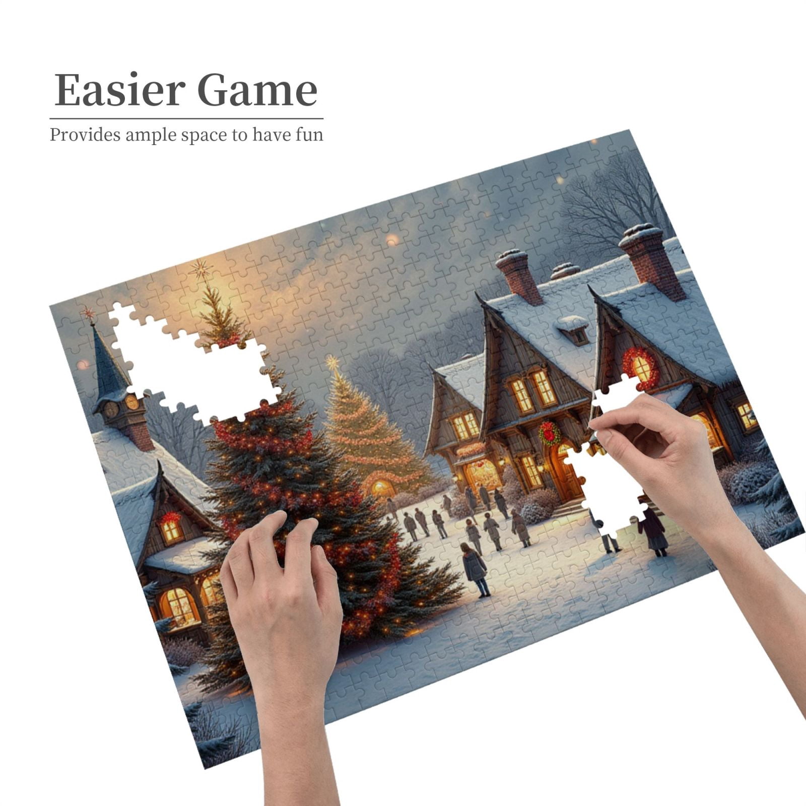 500 Piece Jigsaw Puzzles For Adults Festive Christmas Village Scene A Relaxing & Challenging Holiday Puzzle For Adults， Family Fun， And Festive Home Decor.