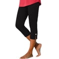 thumbnail image 2 of Capri Leggings Womens Knee and Ankle Length Leggings for Petite Women Plus Size Pull on Stretch Summer Lightweight Pants Black S, 2 of 6