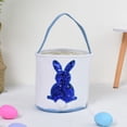 thumbnail image 3 of Jlong Easter Bunny Basket Bags for Kids, Sequin Rabbit Pattern Egg Basket Hunt Bags Canvas Cotton Bucket with Fluffy Tail for Easter Eggs, Candy, Gift, 3 of 9