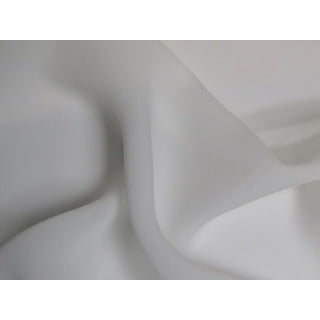 100% Pure Silk Georgette Chiffon Fabric 44 Wide BTY Drape Blouse Dress  Craft (White) 