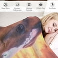 thumbnail image 3 of Shiartex  Chestnut Horse Blanket Lavender Field Sunset Floral Horse Blanket Gifts Spring Animal Farm Freedom Purple Red Sunny Soft Warm Blanket for Bed Sofa Birthday Valentines Gifts  60x80in, 3 of 6